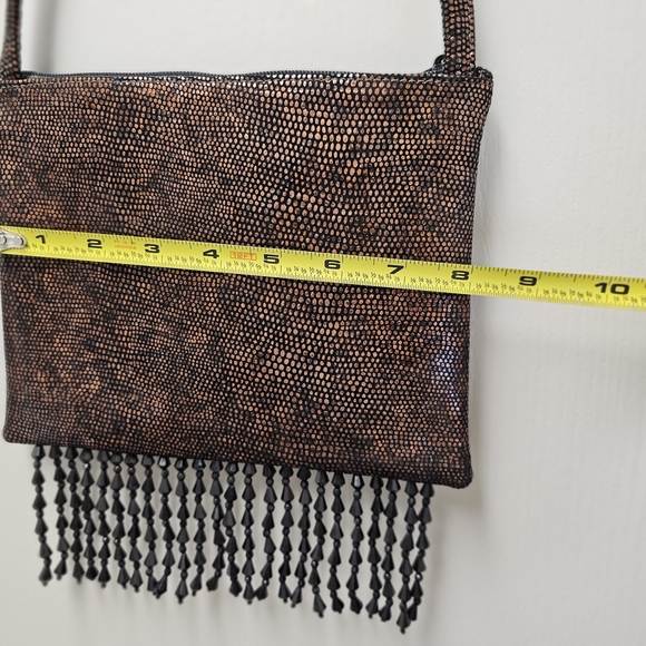 Leatherock Brown Beaded Fringe Clutch - Picture 7 of 9